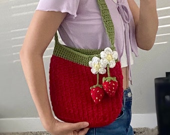 Crochet Strawberry Purse