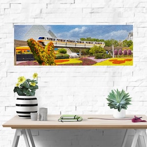 Monorail at Epcot Oil Painting Print