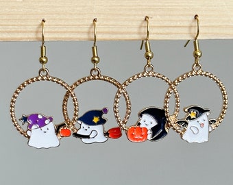 Halloween pumpkin earrings, wizard earrings, cute ghost earrings, Halloween earrings, Halloween gifts, Halloween  earrings