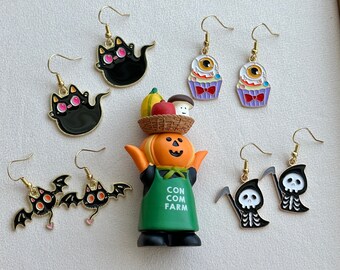 Halloween Earrings: Ghost, Bat, Grim Reaper, Cupcake Earrings