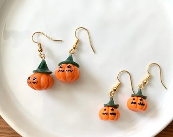 Halloween pumpkin earrings, Handmade resin pumpkin earrings, Halloween earrings, holiday jewelry, cute pumpkin earrings