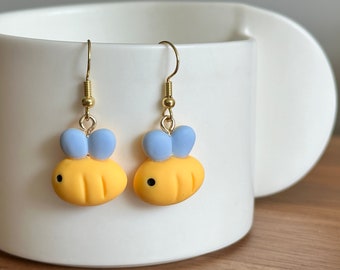 thumbnail image 2 of Beeloved Cute Bee Dangly Earrings - Silver Plated Hypoallergenic - UK Made 2 of 5