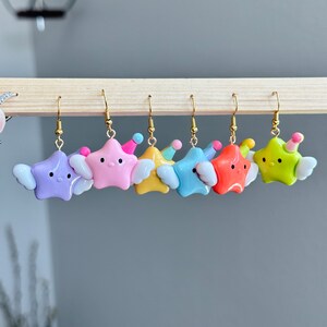 Cute colorful stars earrings,  dangle stars earrings, cute acrylic earrings, fun stars earrings