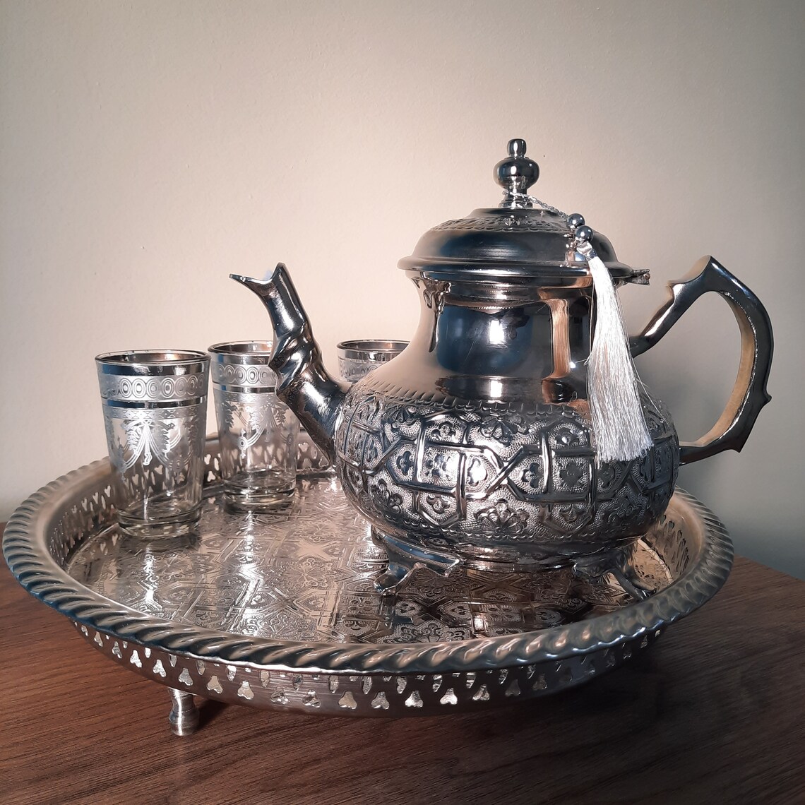 Moroccan Tea Set of 6 Vintage Moroccan Tea Glasses Authentic Etsy