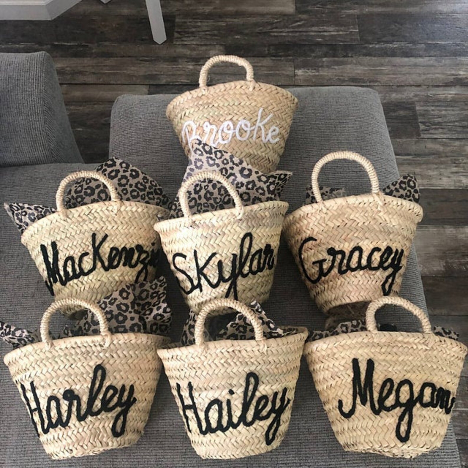 Monogram basket bachelorette party basket gift Personalized Etsy