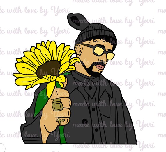 Download Bad Bunny Sunflower SVG JPG PNG | Etsy