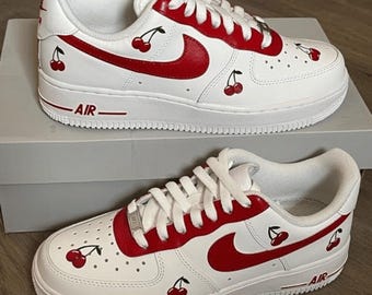 Zapatillas Air Force 1 Cherry personalizadas: zapatos de frutas pintados a mano