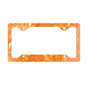 Marble Paint Textures Metal License Plate Frame - Customizable, Durable Car Decor, Unique Gift for Car Enthusiasts