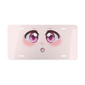 Cute Anime Face Metal License Plate Frame