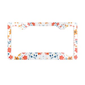 Marco de matrícula metálico floral / Decoración personalizada para coche, regalo único, decoración del hogar, inspiración primaveral, accesorios para coche