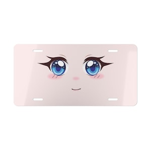 Cute Anime Face Metal License Plate Frame