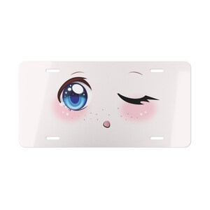 Cute Anime Face Metal License Plate Frame