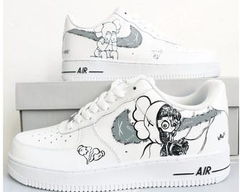 Handmålade sneakers i Air-stil • Unika gatukonstskor • Personliga tecknade konstskor • Anpassad present till honom/henne