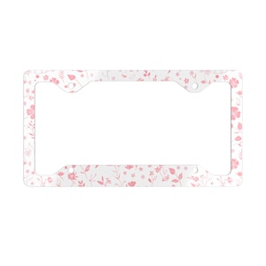 Marco de matrícula metálico con diseño floral, bonito accesorio para coche, regalo personalizado, estilo vintage, decoración del hogar, placas personalizadas