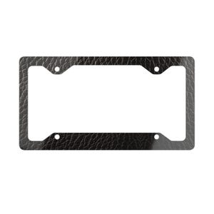Black Leather Metal License Plate Frame - Car Accessories, Custom License Plate Holder, Vehicle Decor, Auto Gift, Personalized Car Tag Frame