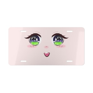 Süßer Anime Face Metallrahmen für Nummernschilder