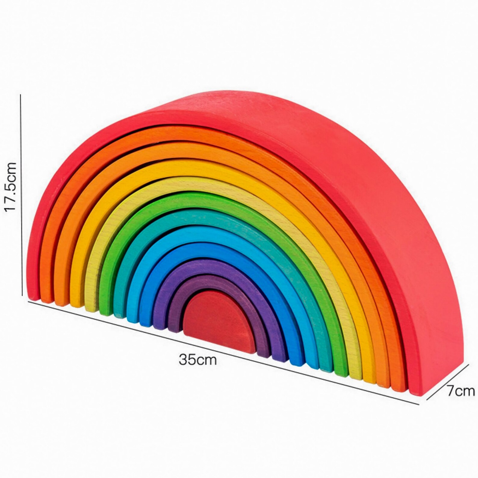 Large 12 piece wooden rainbow toy/rainbow stacker Educational Etsy