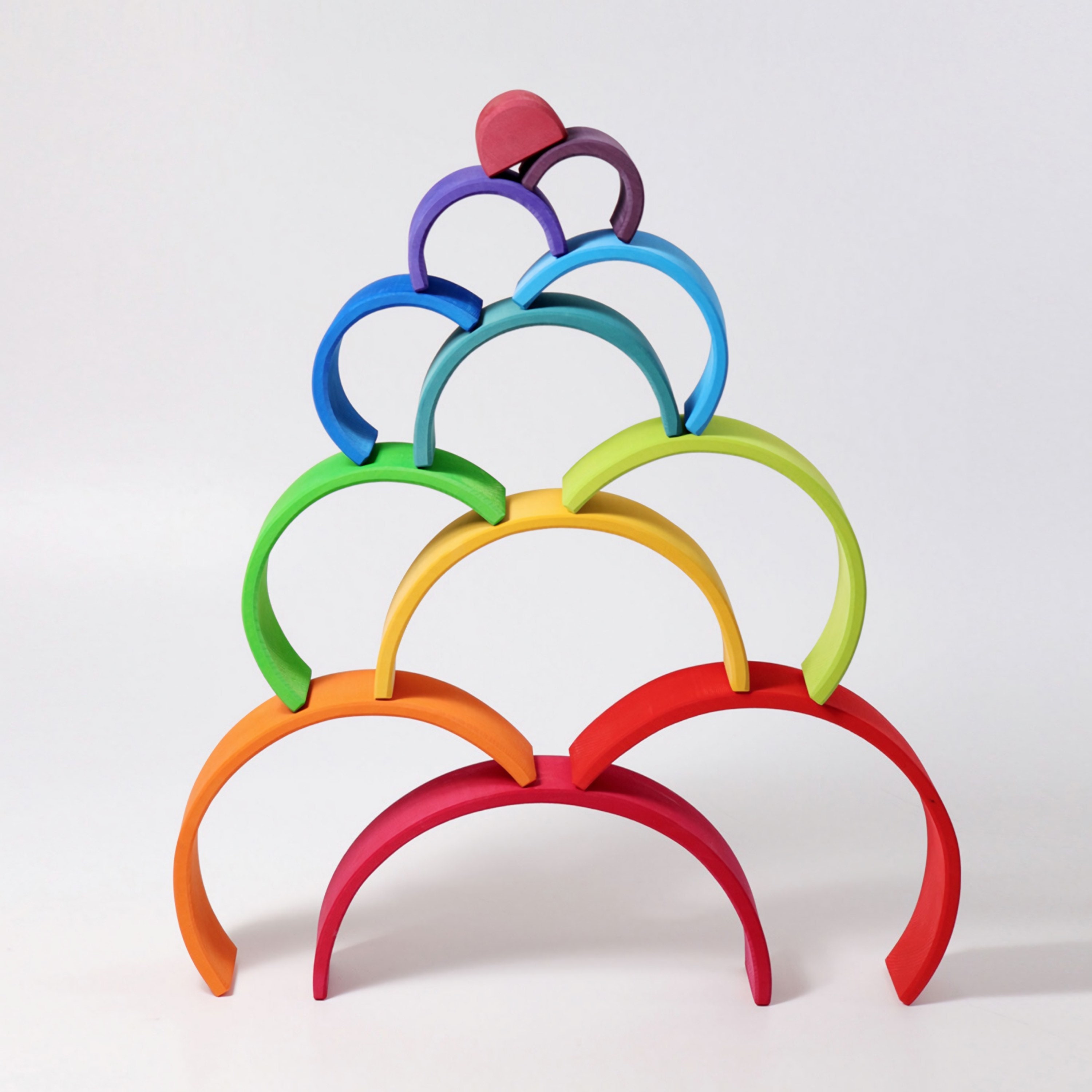 Large 12 piece wooden rainbow toy/rainbow stacker Educational Etsy