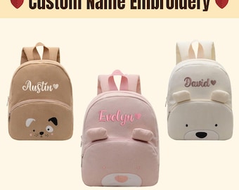 Bestickter personalisierter Kinderrucksack, individueller Name, Kleinkindtasche, Geschenk zum Schulanfang