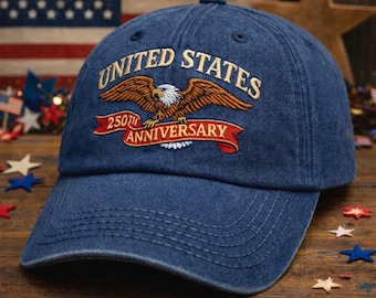 Embroidered United States 250th Anniversary Hat, 1776-2026 Eagle Hat, 250 Birthday Ball Cap, Dad Caps, Semiquincentennial Gift