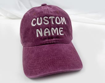 Custom Embroidered Hat, Personalized Hat, Custom Name Hat, Retro Baseball hat, Custom Unisex Baseball Hat, Dad Cap, Mama Hats