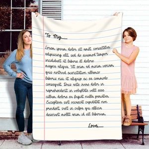 Personalizar manta, manta de letras, manta de texto personalizada, manta personalizada para adultos, manta de escritura a mano, carta manuscrita.