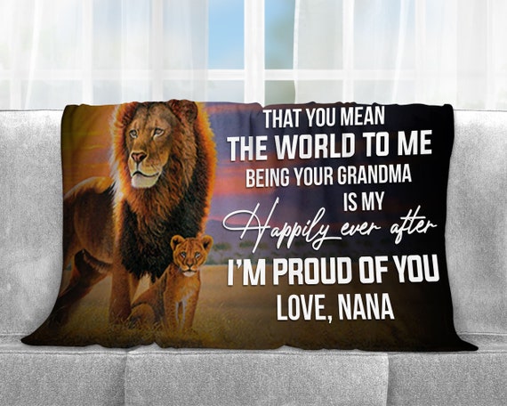 Grandson Blanket Grandson Gift From Nana Lion Blanket Nana and Grandson Adult Grandson Gift Grandson Christmas Blanket. Etsy Canada