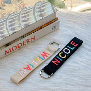 Custom Name Tag for Backpack, Colorful Personalized Embroidery Name tag,Custom Key chain, Bag Name Tag, Bag Accessory, Personalized Name tag