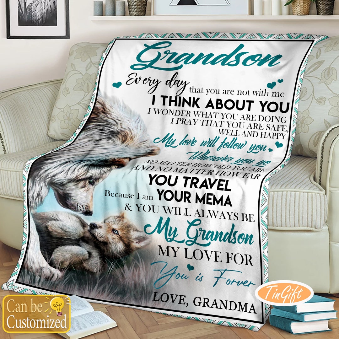 Grandson Blanket From Grandma, Blanket for Grandson, to Our Grandson