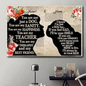 Póster de Pug personalizado, Póster de perro Pug, Amante de Pug, Regalo de perro personalizado, Póster de perro personalizado, Póster de pug Póster de niña y Pug, Arte de pared de Pug Dog