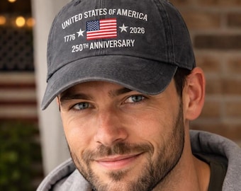 Eagle USA Embroidered Baseball Cap, United States 250th Anniversary Hat, Personalized Patriotic Veteran Gift, America 1776 - 2026