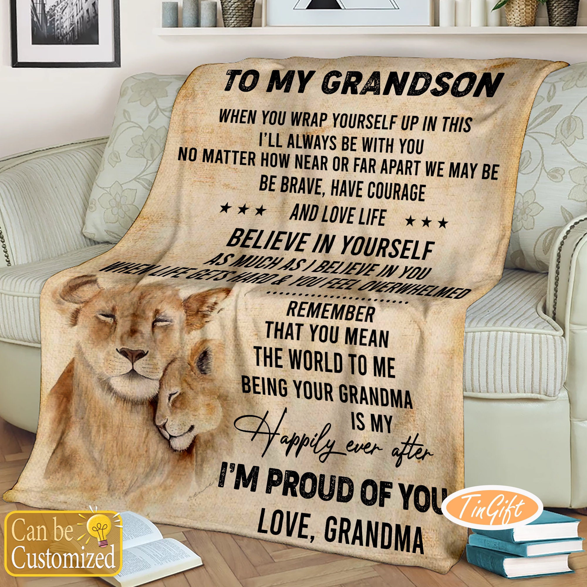 Grandson blanket from grandma hotsell