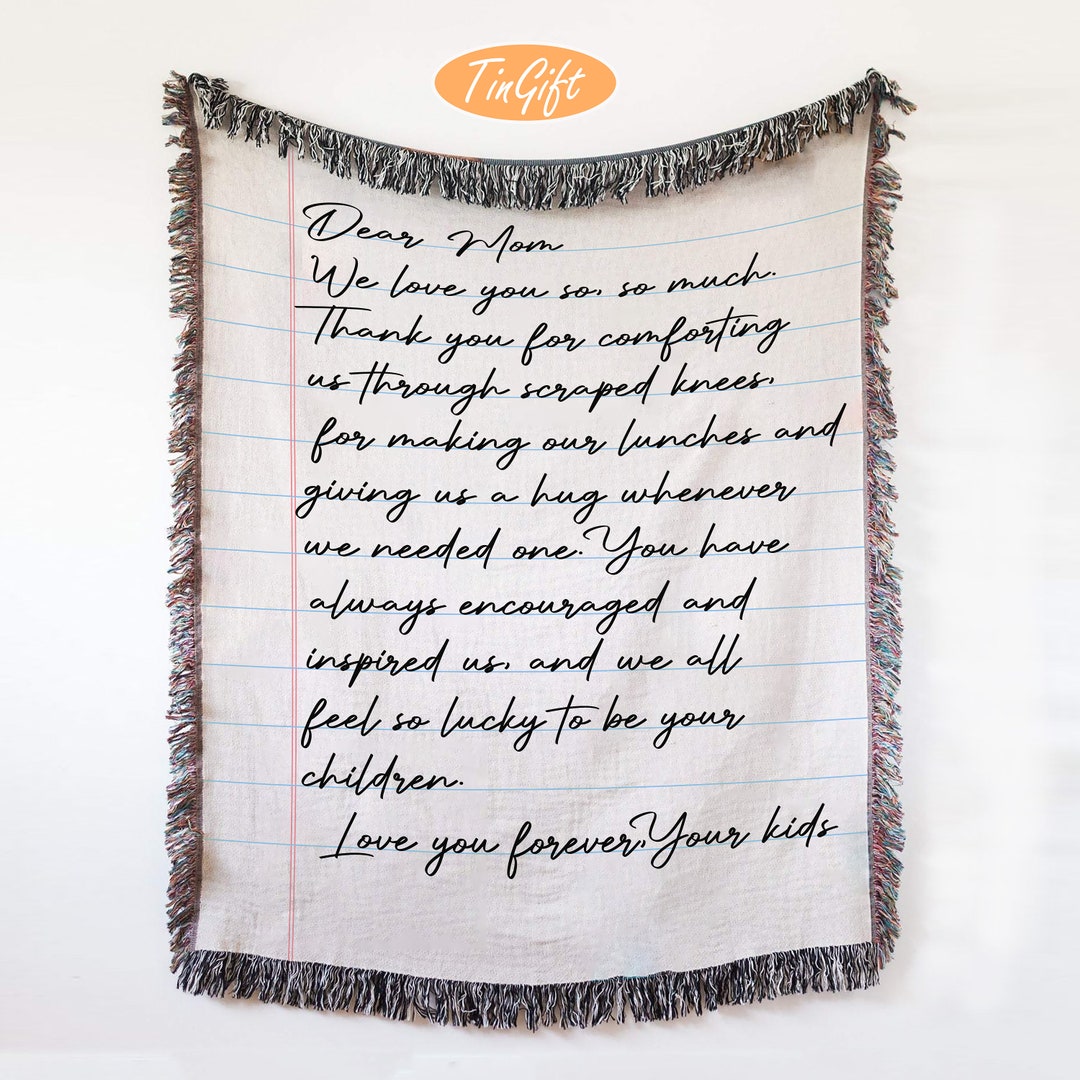 Love Letter Blanket Gift for Mother Handwriting Woven Throw - Etsy UK