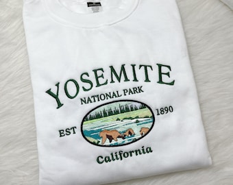 Yosemite National Park Sweatshirt, Vintage Embroidered Crewneck Sweater, National Park T-Shirts, Sweater, Hoodie, Unisex Shirts