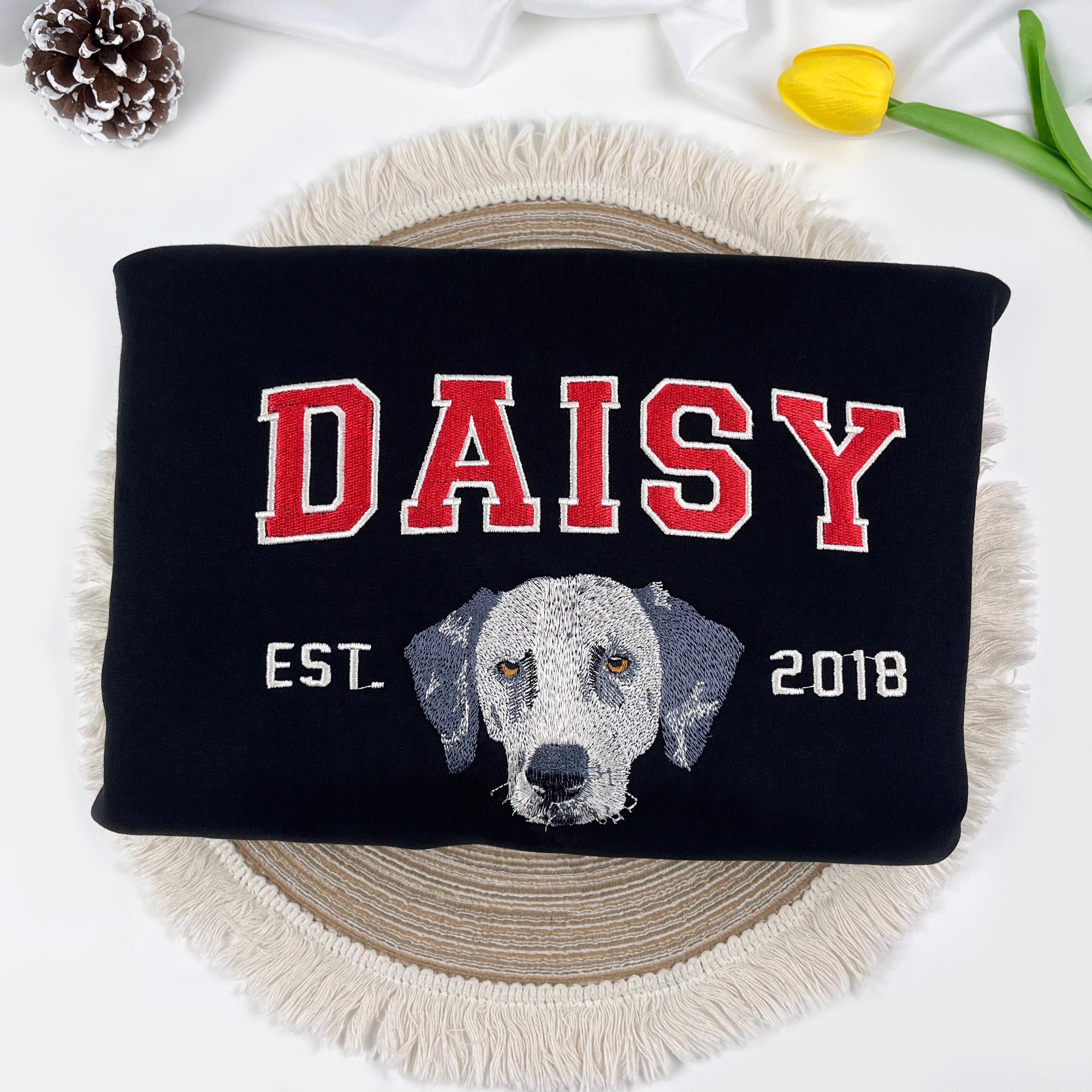 カスタム刺繍ペットポートレートスウェットシャツ、犬好きへのギフト 