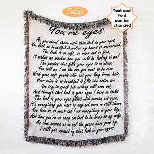 Manta de poema, manta de carta personalizada, regalo de boda, regalo de compromiso para marido para esposa para novio, manta conmemorativa, simpatía de poema