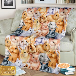Rabbit Blanket Etsy UK