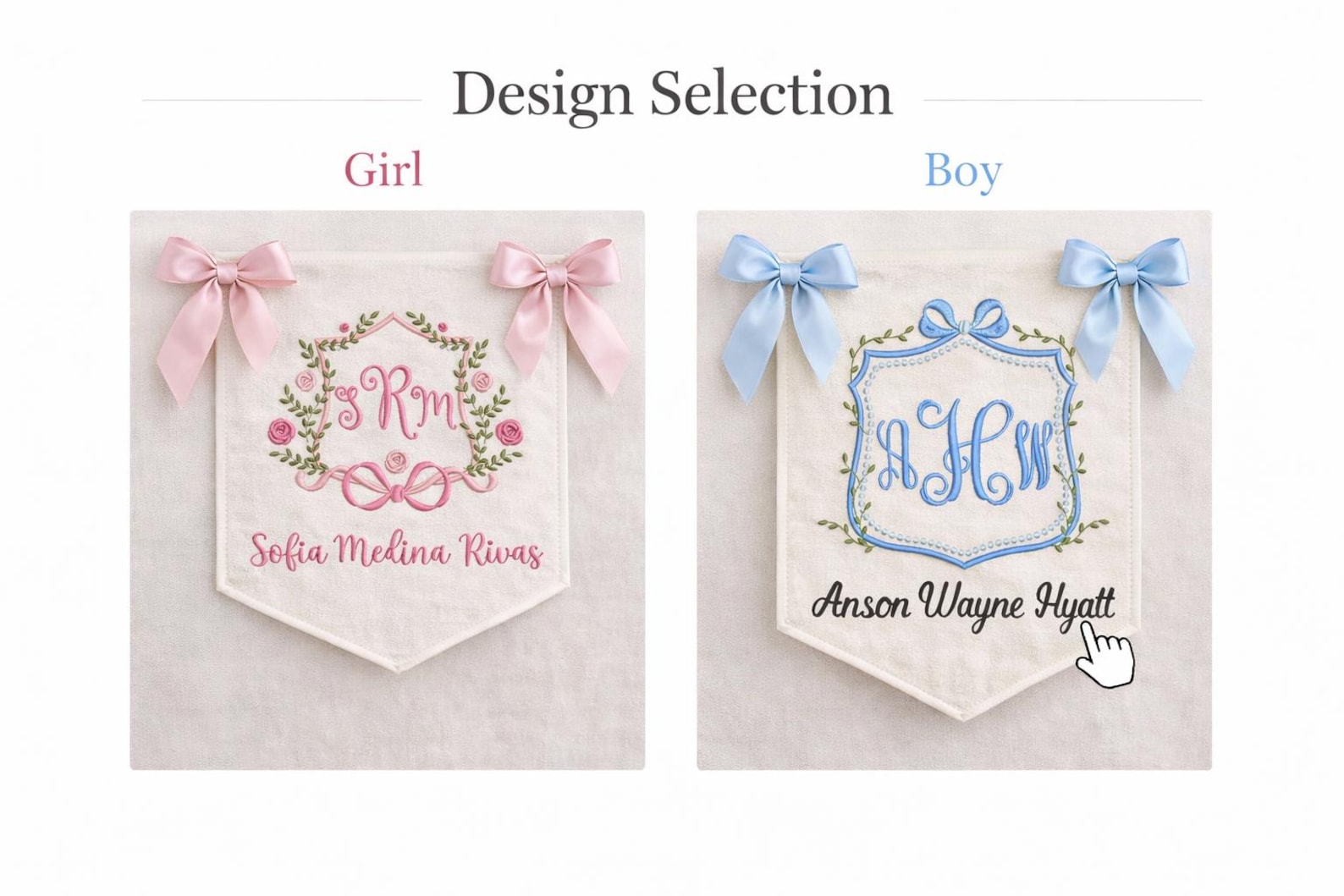 Personalized Embroidered Baby Banner, Custom Monogrammed Newborn Banner ...