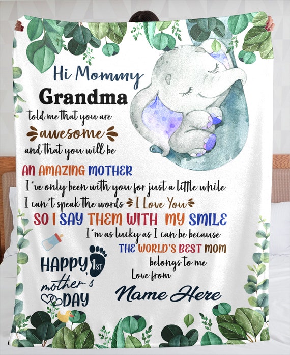 To My Mom Blanket First Mother s Day Blanket Gifts for 1 St Mother s Day Cute Blanket for Mom Personalized Name Blanket Gift for Mom Etsy