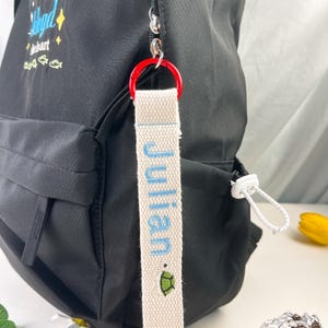Personalized Bag Name Tag, Bag Accessory, Webbing Cotton Name Tag, Custom Embroidered Tag Bag, Embroidery Name tag, Back To School Gift