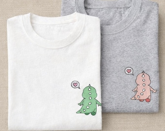 Couples Dinosaur Embroidered Tshirt, Swetshirt, Hoodie, Special Boyfriend Girlfriend Gift Valentines, Cute Couples Matching Outfit