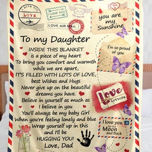 Manta para mi hija de papá, regalo para hija y padre, manta personalizada para hija, regalo para cumpleaños de hija, manta tejida.
