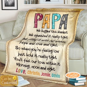 To My Papa Blanket, Personalized Blanket For Papa, Custom Blanket, Father's Day Blanket, Blanket For Papa, Papa Blanket