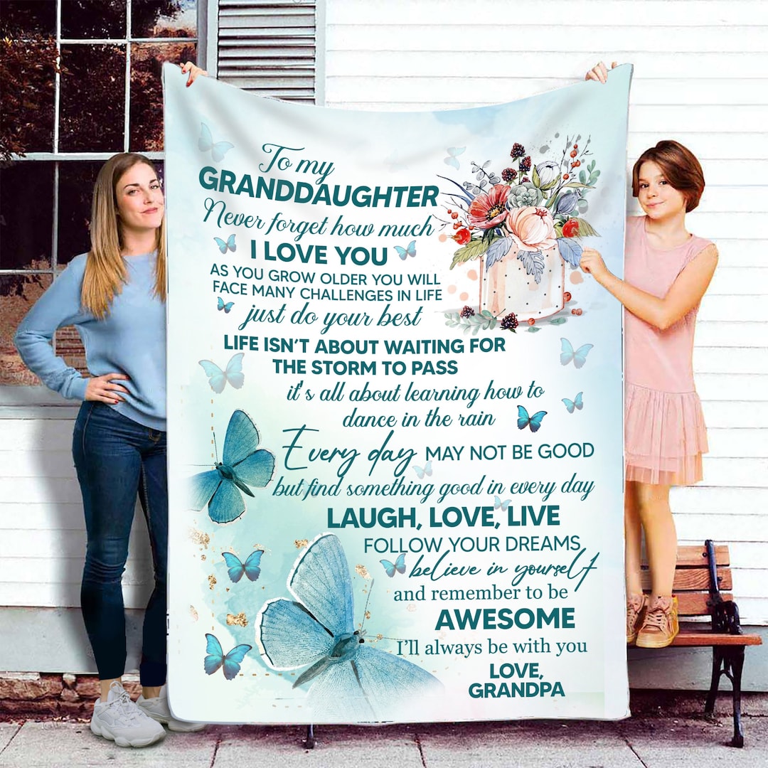 Granddaughter Blanket, Granddaughter Gifts From Grandpa, Birthday