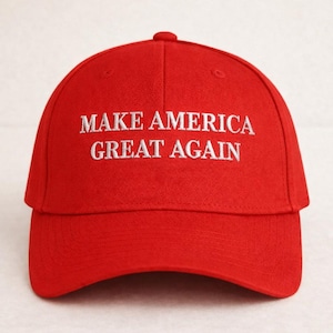 Make America Great Again Embroidered Cap, Custom Political Red Dad Hat, USA Baseball Caps image 1