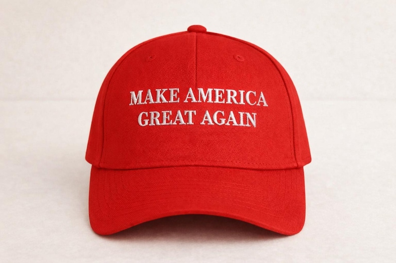 Make America Great Again Embroidered Cap, Custom Political Red Dad Hat, USA Baseball Caps image 1