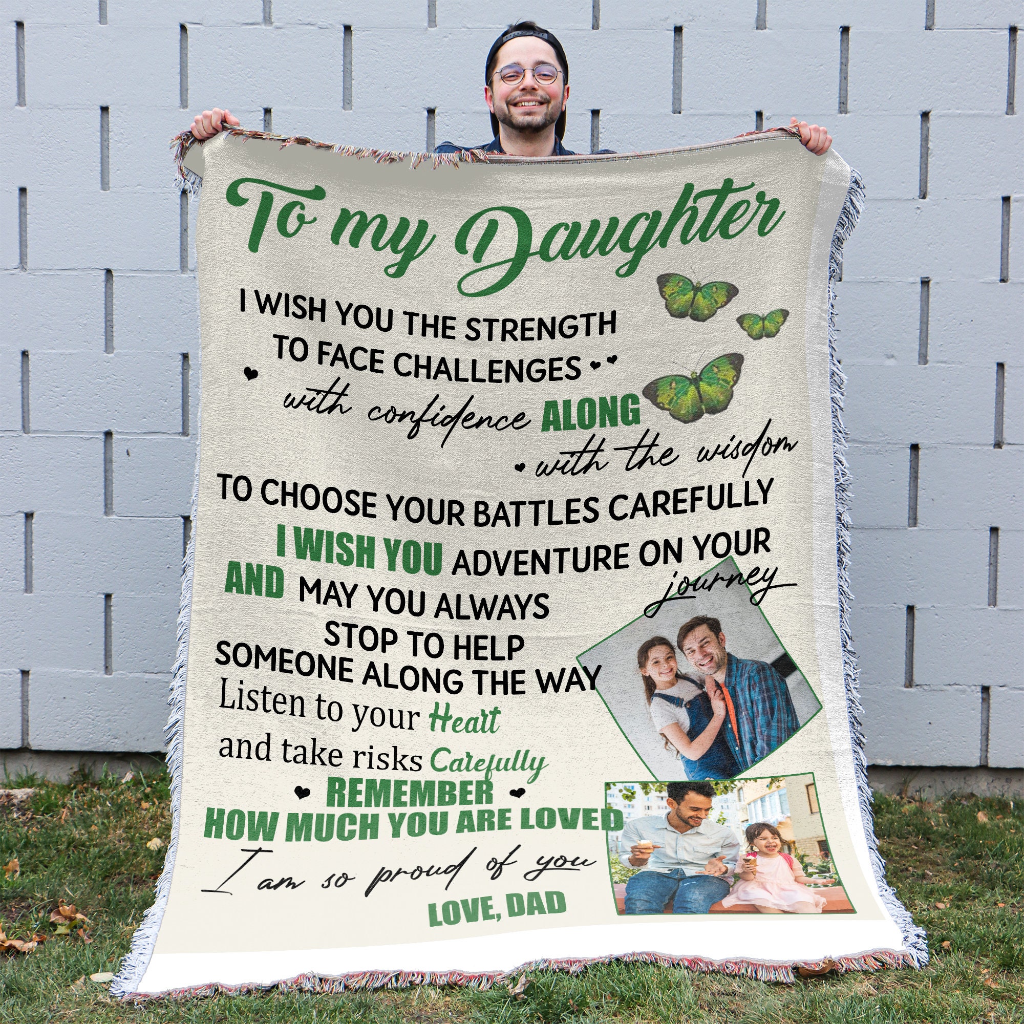 To My Daughter Blanket Customized Message Blanket For Etsy
