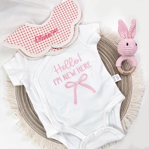 Personalised Baby Girl Set, Custom Baby Embroidered, Baby Shower Gift Set, Baby Coming Home Outfit, Baby Girl Clothes, Welcome Baby Gift