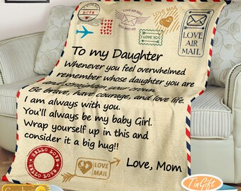 Details about   Custom vintage Letter Blanket Gift For Daughter From Mom Fleece Sherpa Blankets 