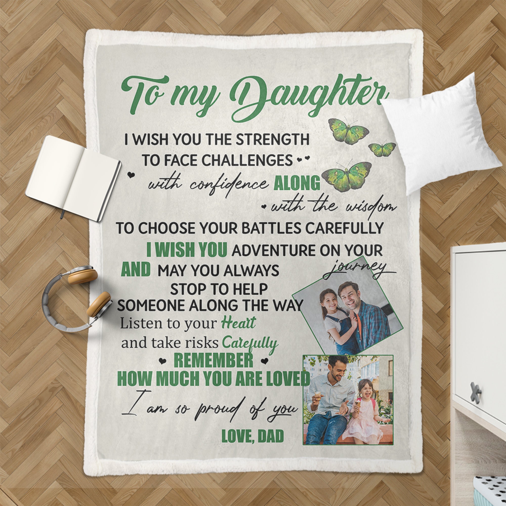 To My Daughter Blanket Customized Message Blanket For Etsy